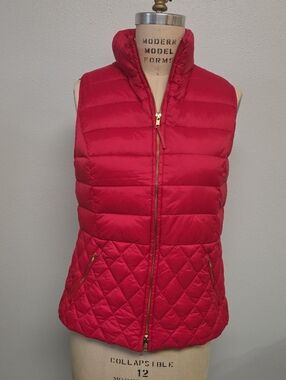 Talbots Red Quilted Puffer Vest